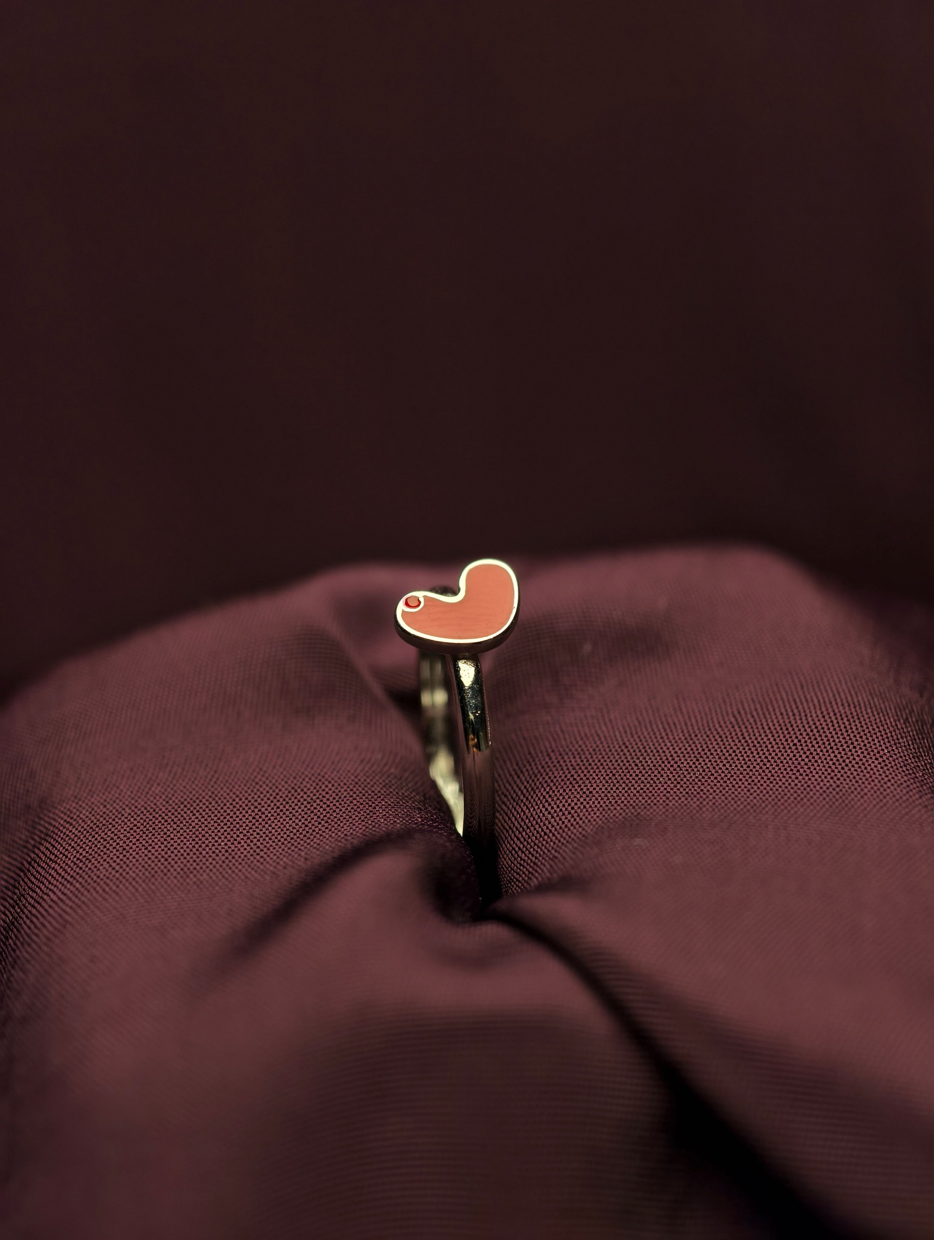 Ruby Heart Minimalist Baby Ring