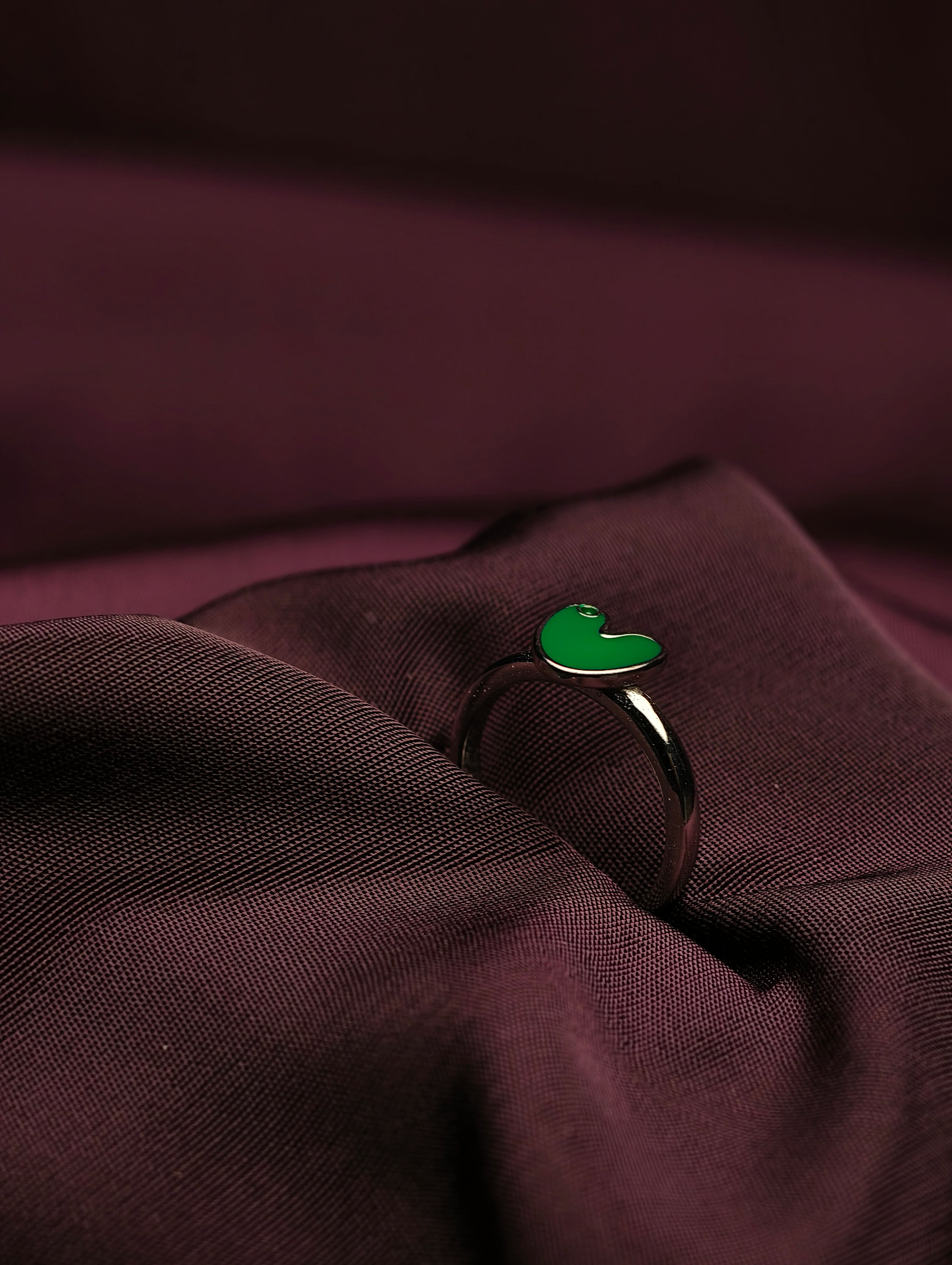 Emerald Heart Minimalist Baby Ring