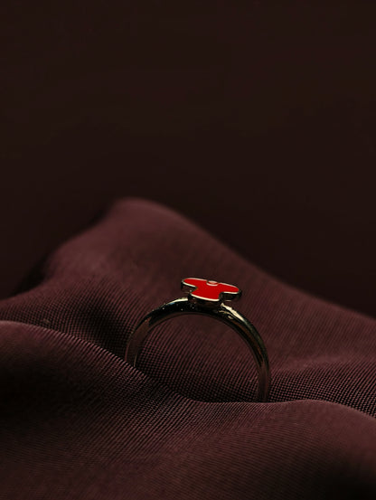 Red Dress Enamel Baby Ring