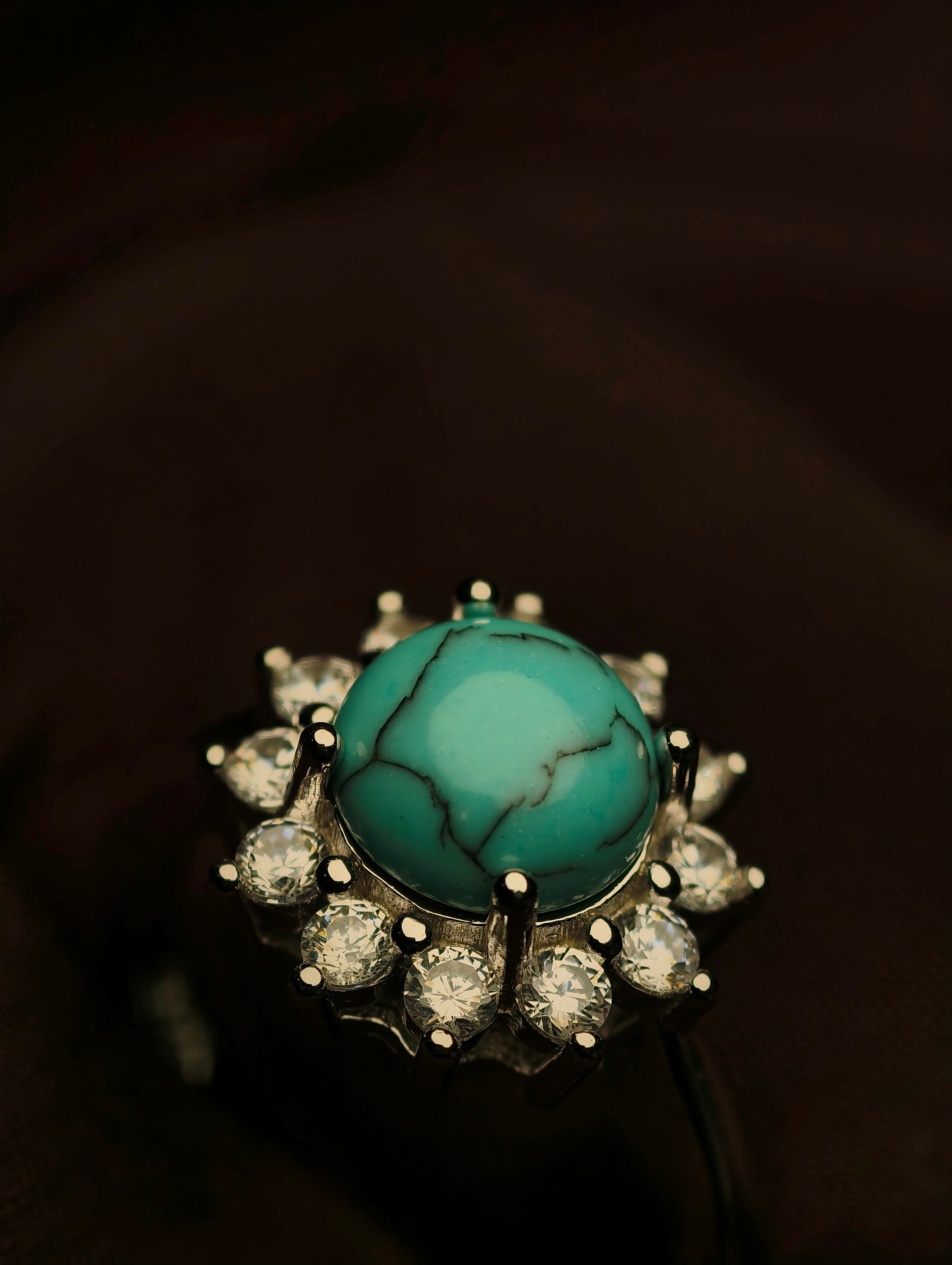 Blue Opal Sunburst Ring