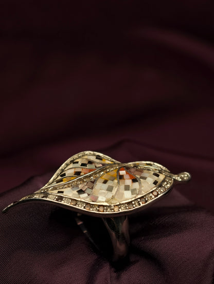 Mosaic Leaf Statement Ring