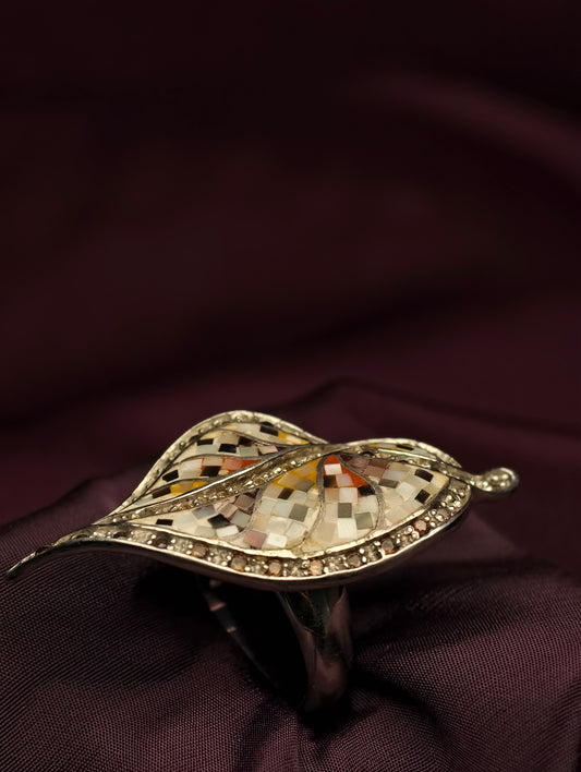 Mosaic Leaf Statement Ring