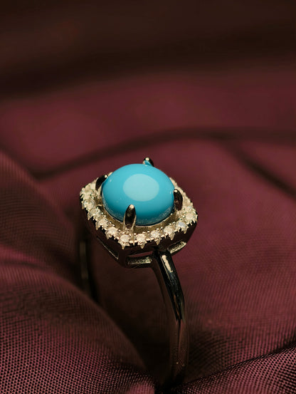 Turquoise Halo Statement Ring