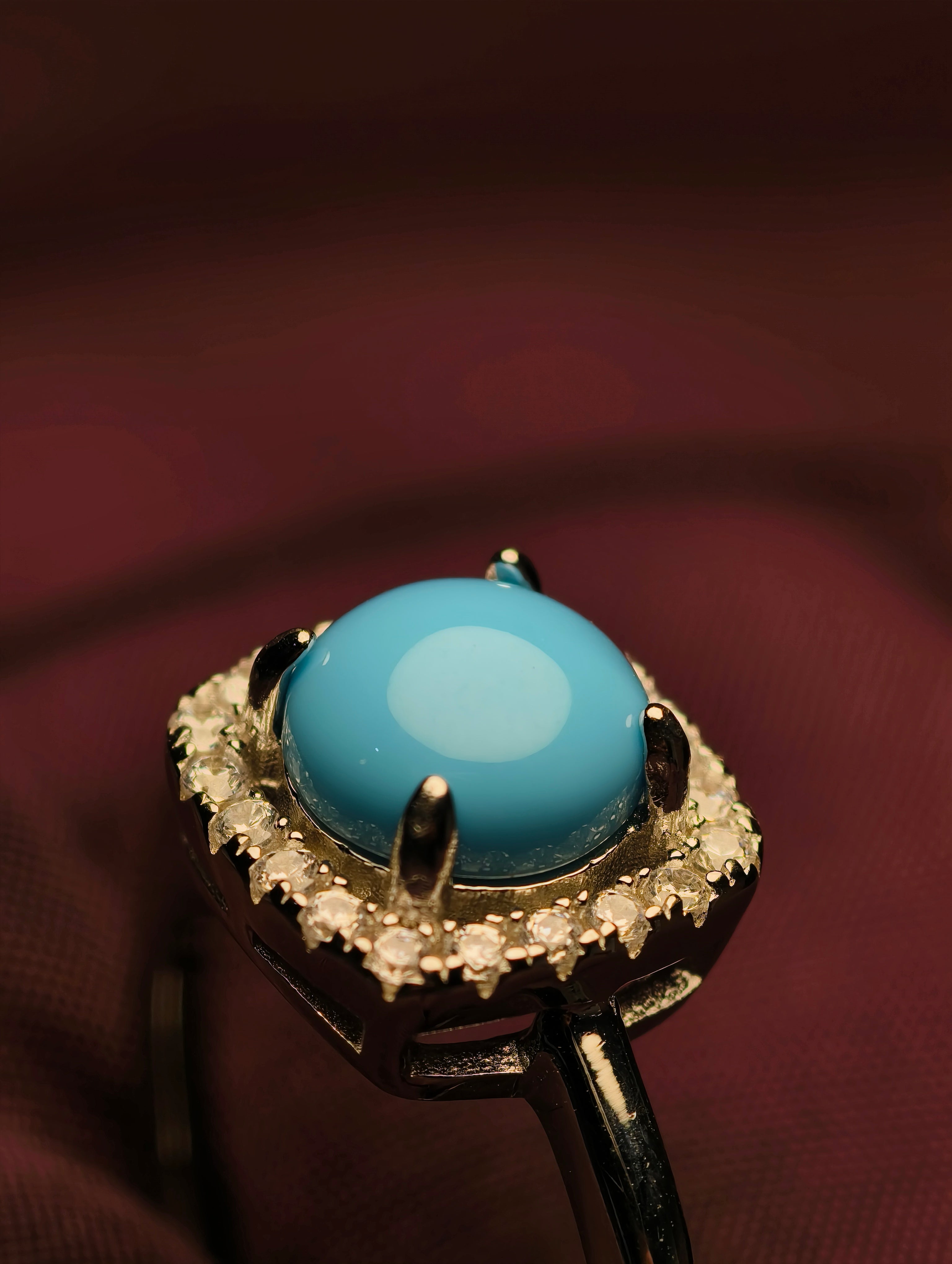 Turquoise Halo Statement Ring
