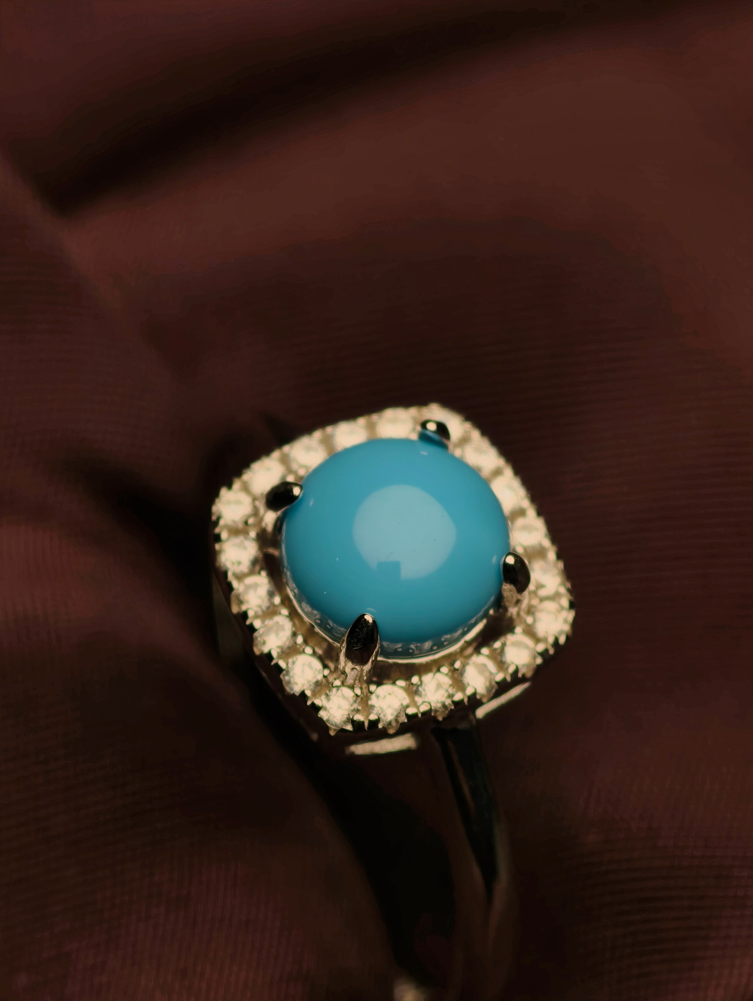 Turquoise Halo Statement Ring