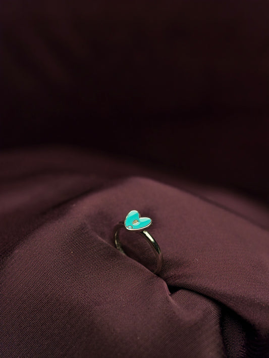 Azure Heart Minimalist Baby Ring