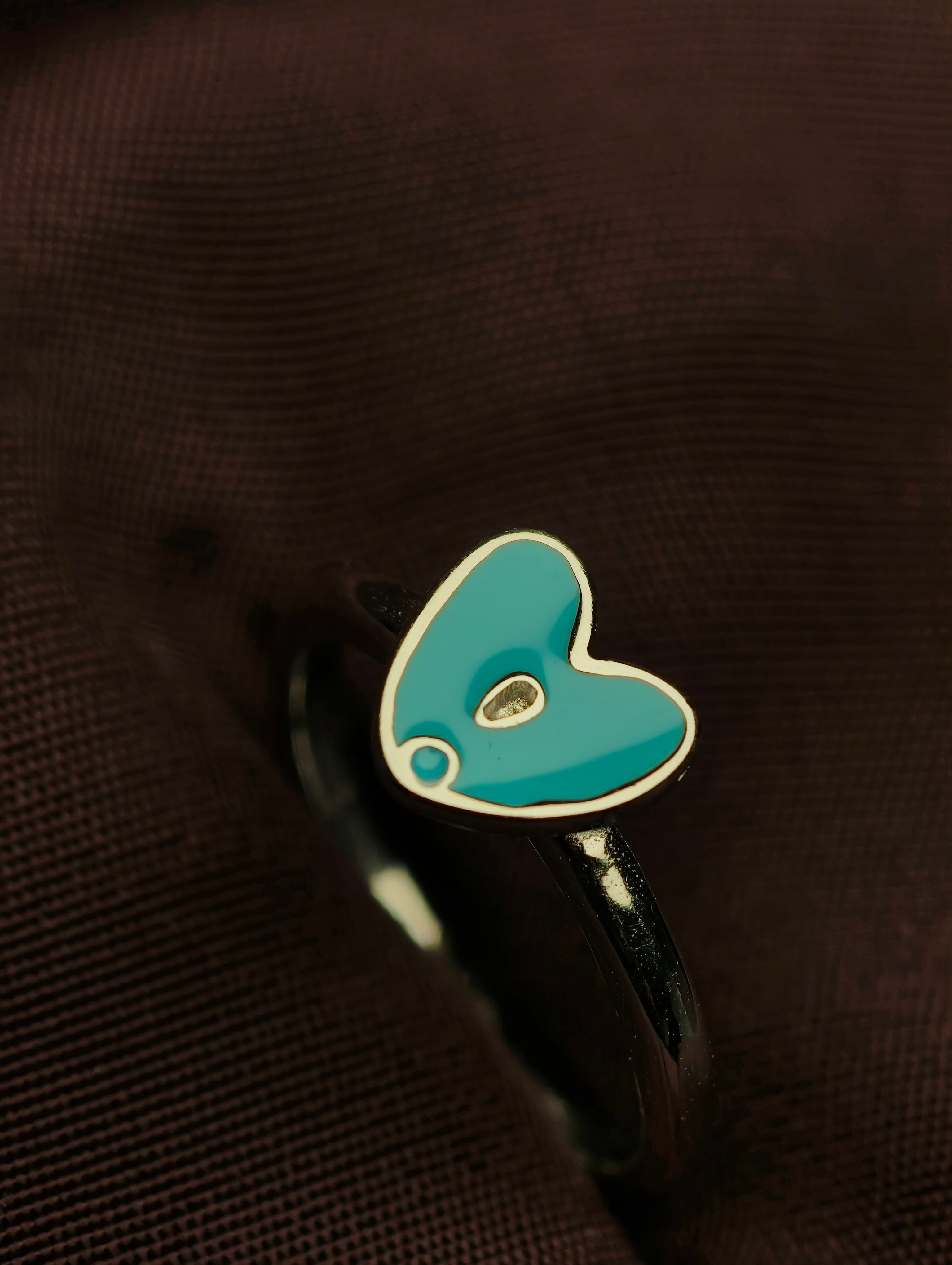 Azure Heart Minimalist Baby Ring
