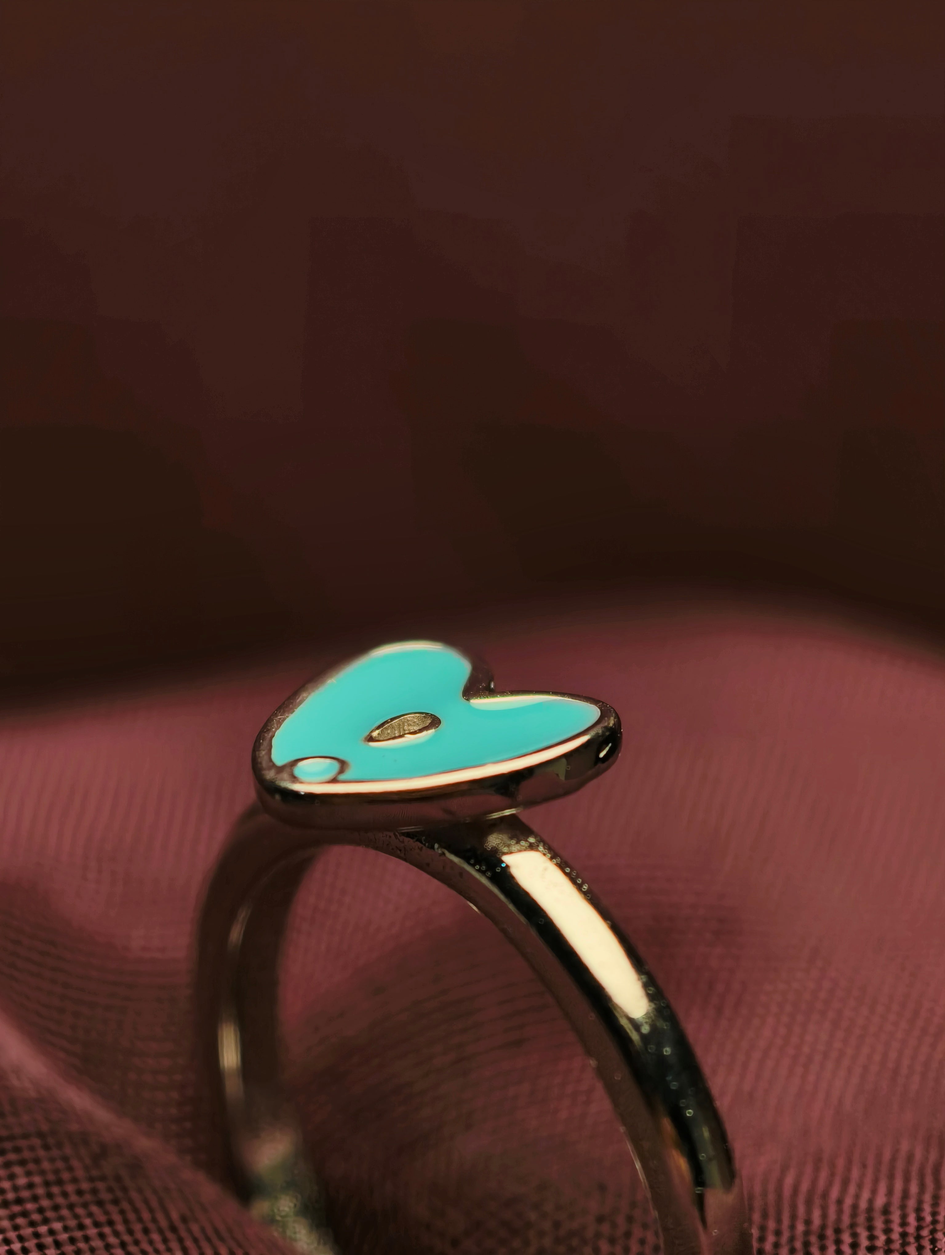 Azure Heart Minimalist Baby Ring