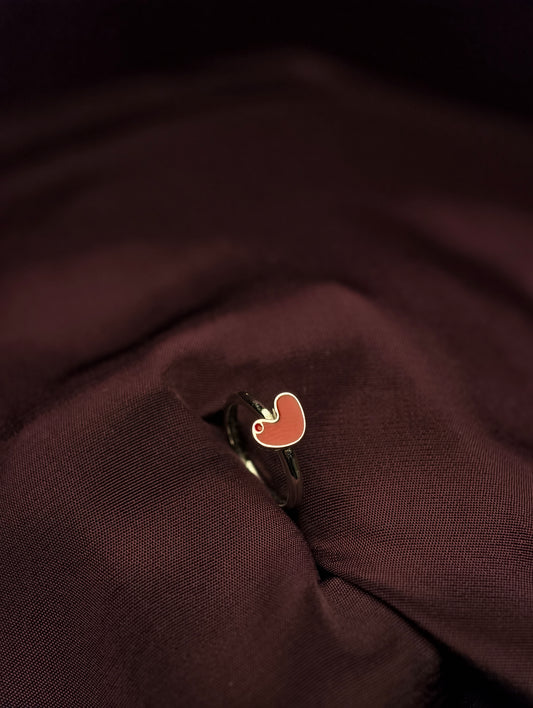 Ruby Heart Minimalist Baby Ring