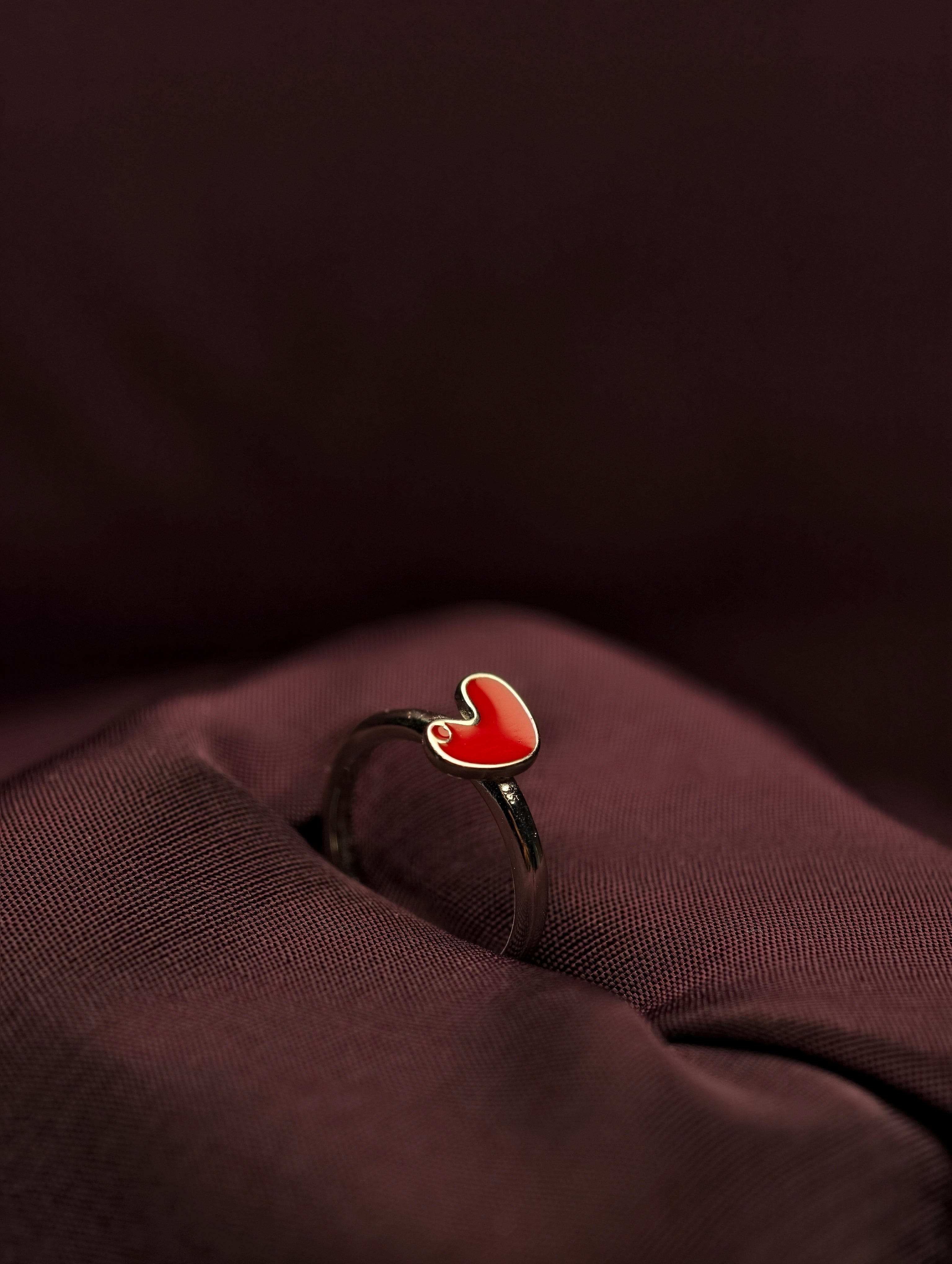 Ruby Heart Minimalist Baby Ring