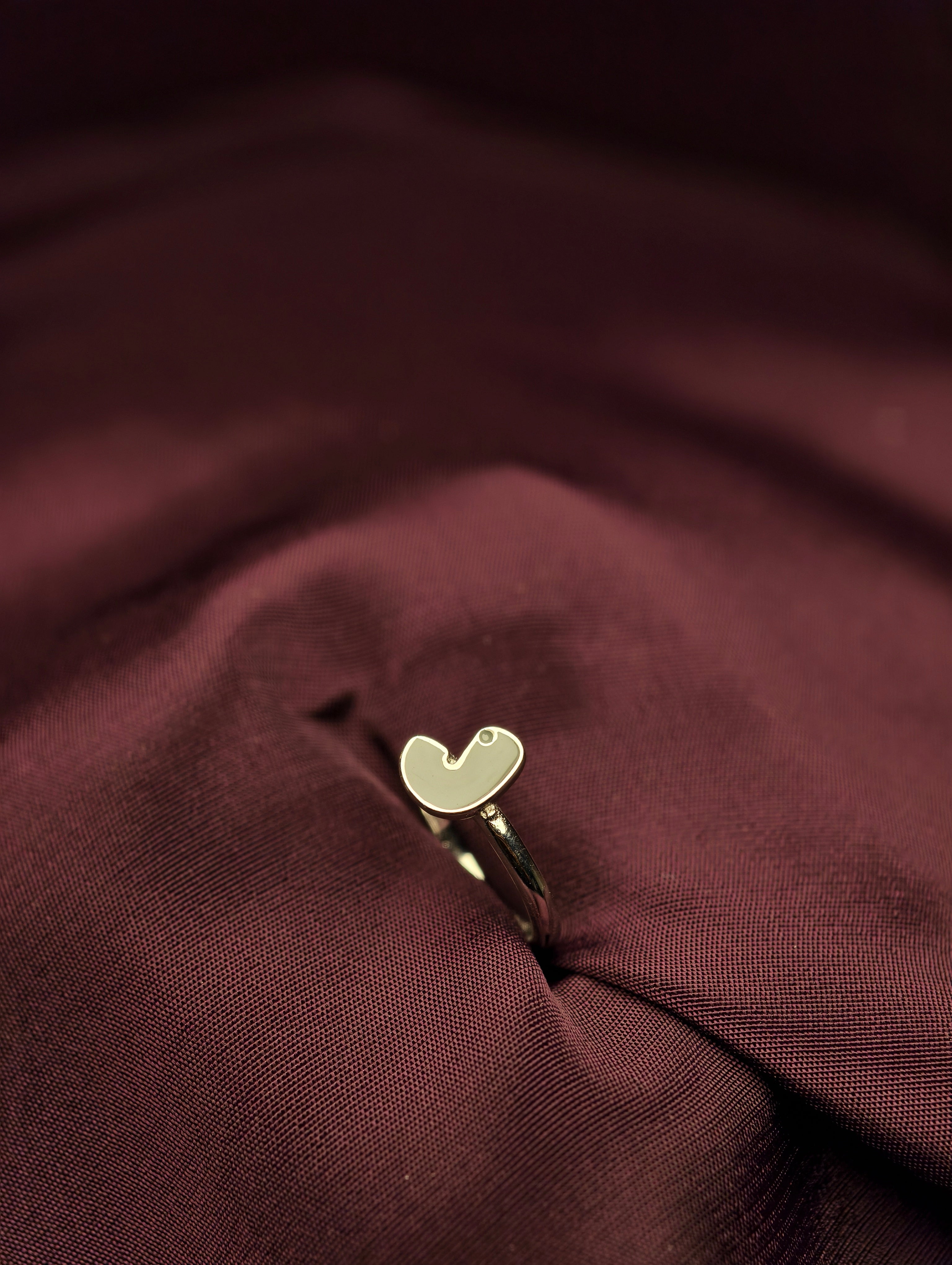 Modern Slate Heart Baby Ring
