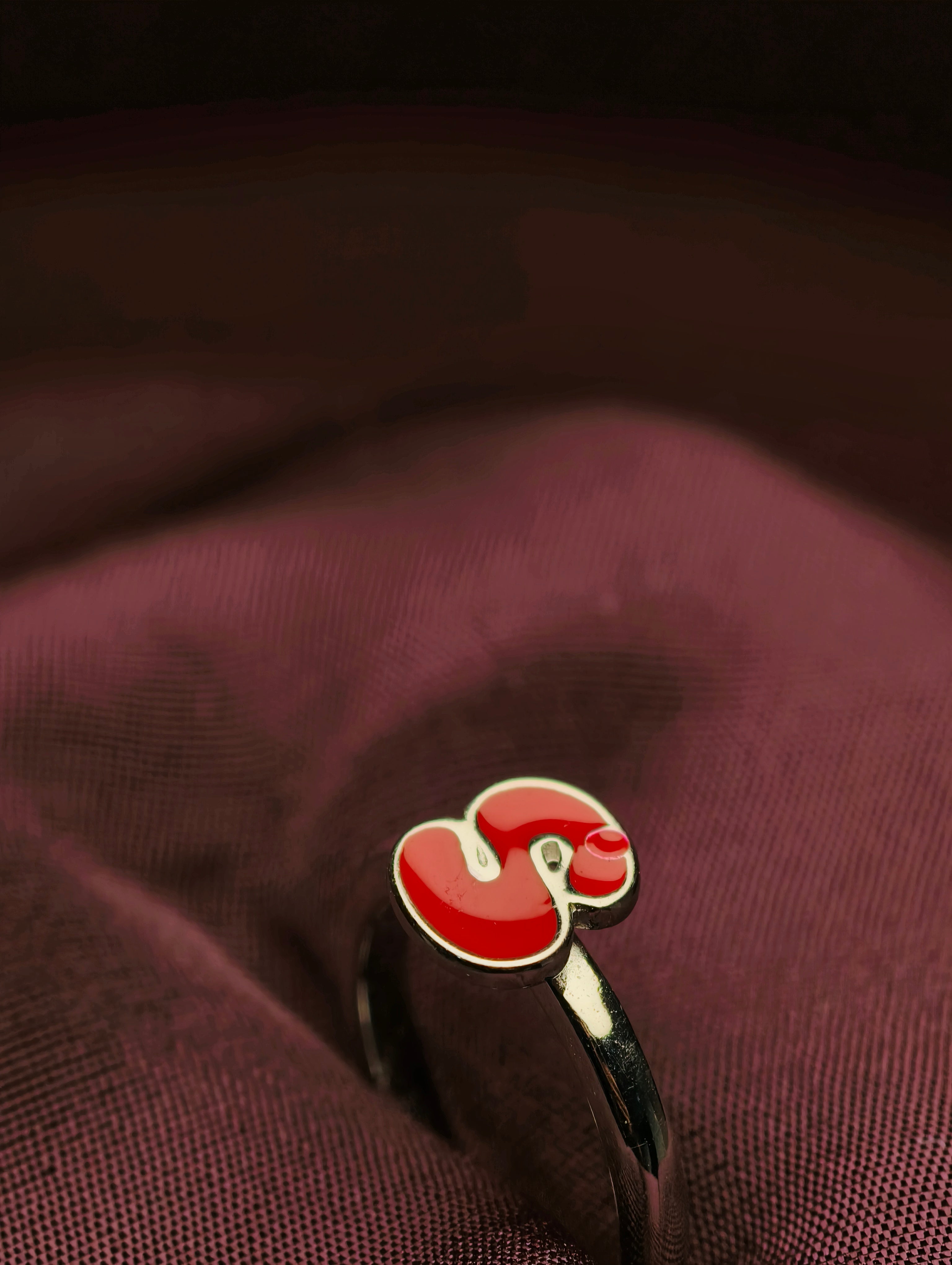 Crimson Cloud Minimalist Baby Ring